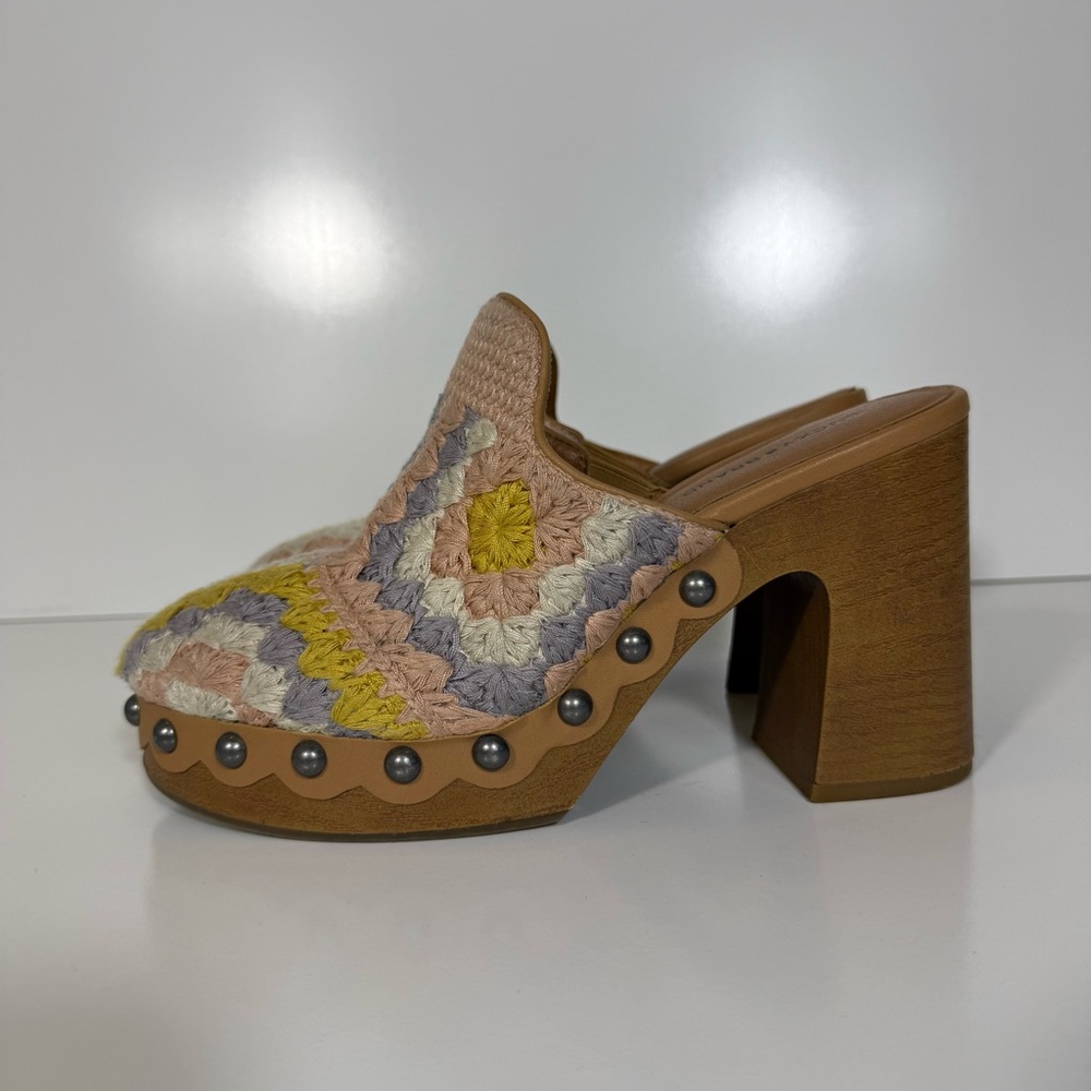 Lucky Brand Immia Crochet High Heel Clogs - Picture 3 of 9